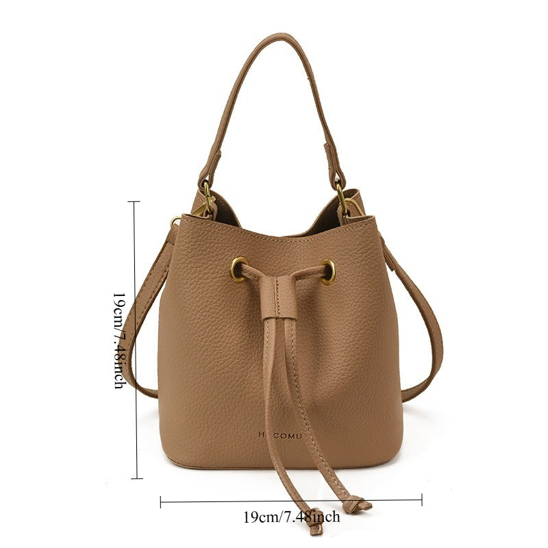 New Bucket Bag, Fashionable and Simple, Large-capacity Handbag for Women, Drawstring Shoulder and Crossbody Bag