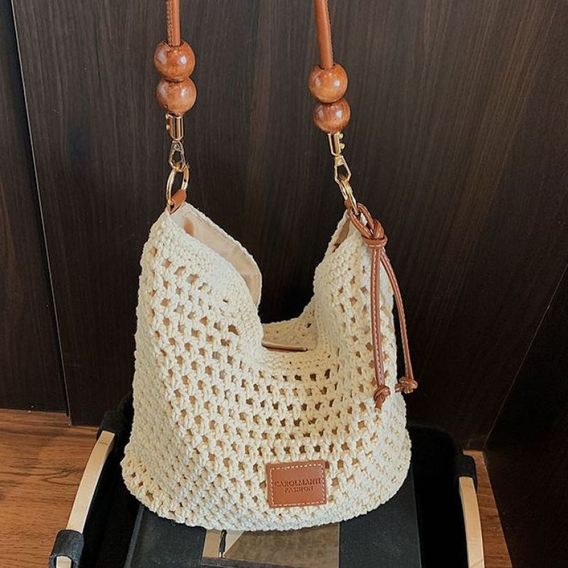 New Summer Hollow Woven Bag for Women, Large Capacity Shoulder Crossbody Tote Bag, Perfect for Beach Vacations