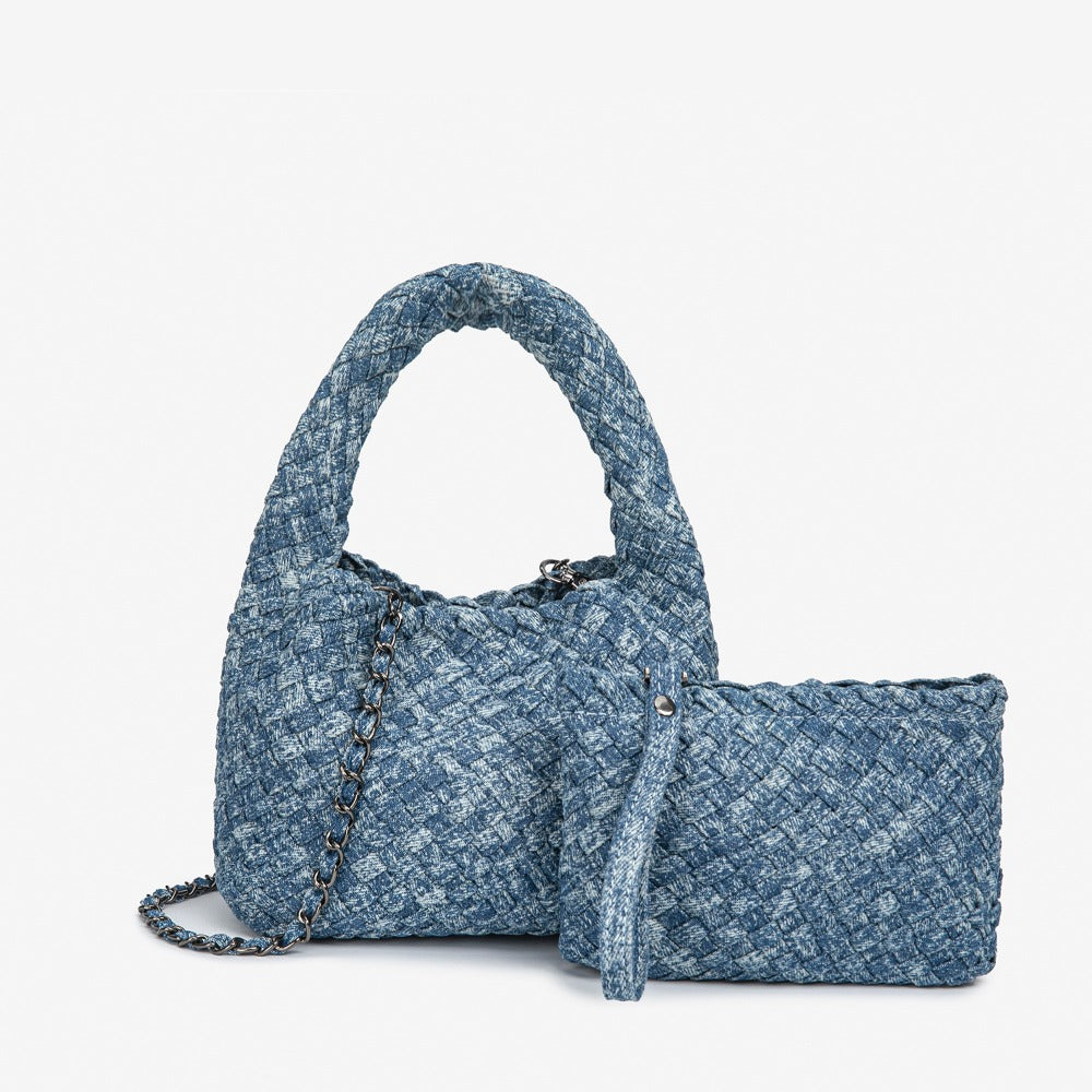 Large Capacity Hand-Woven Denim Tote Bag, Stylish And Versatile, Perfect for Mothers And Daughters, Can Be Used As an Underarm Bag
