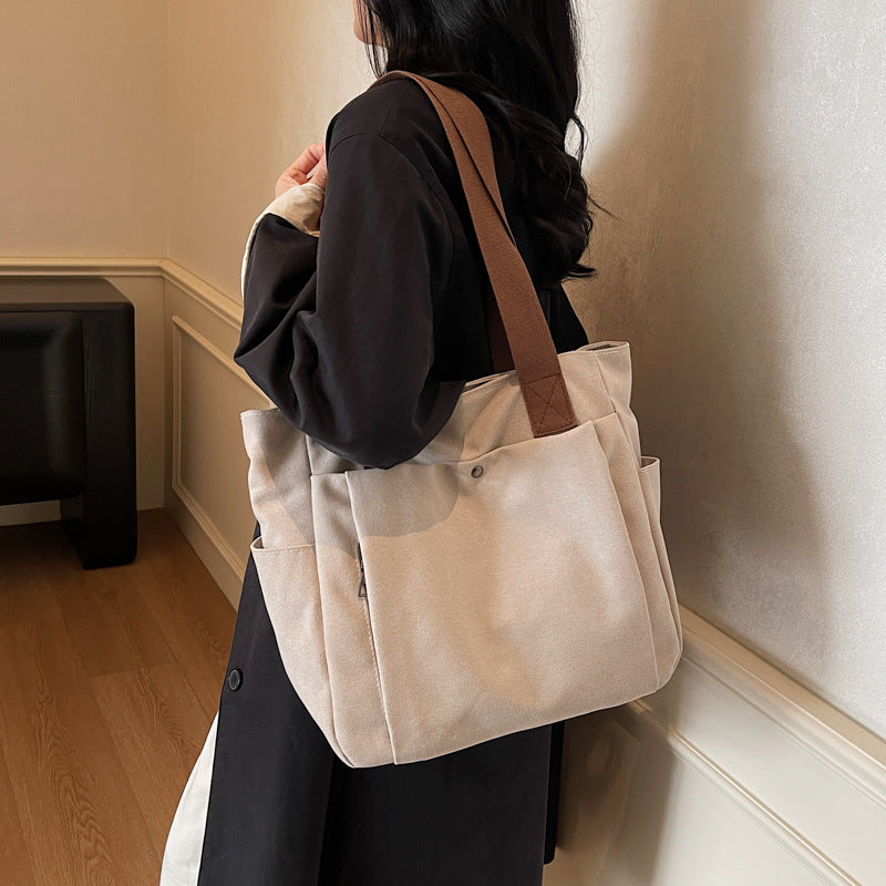Large-capacity Simple Tote Bag 2026 New Model Handbag Single Shoulder Student Commuter Casual Versatile Ins Style for Women
