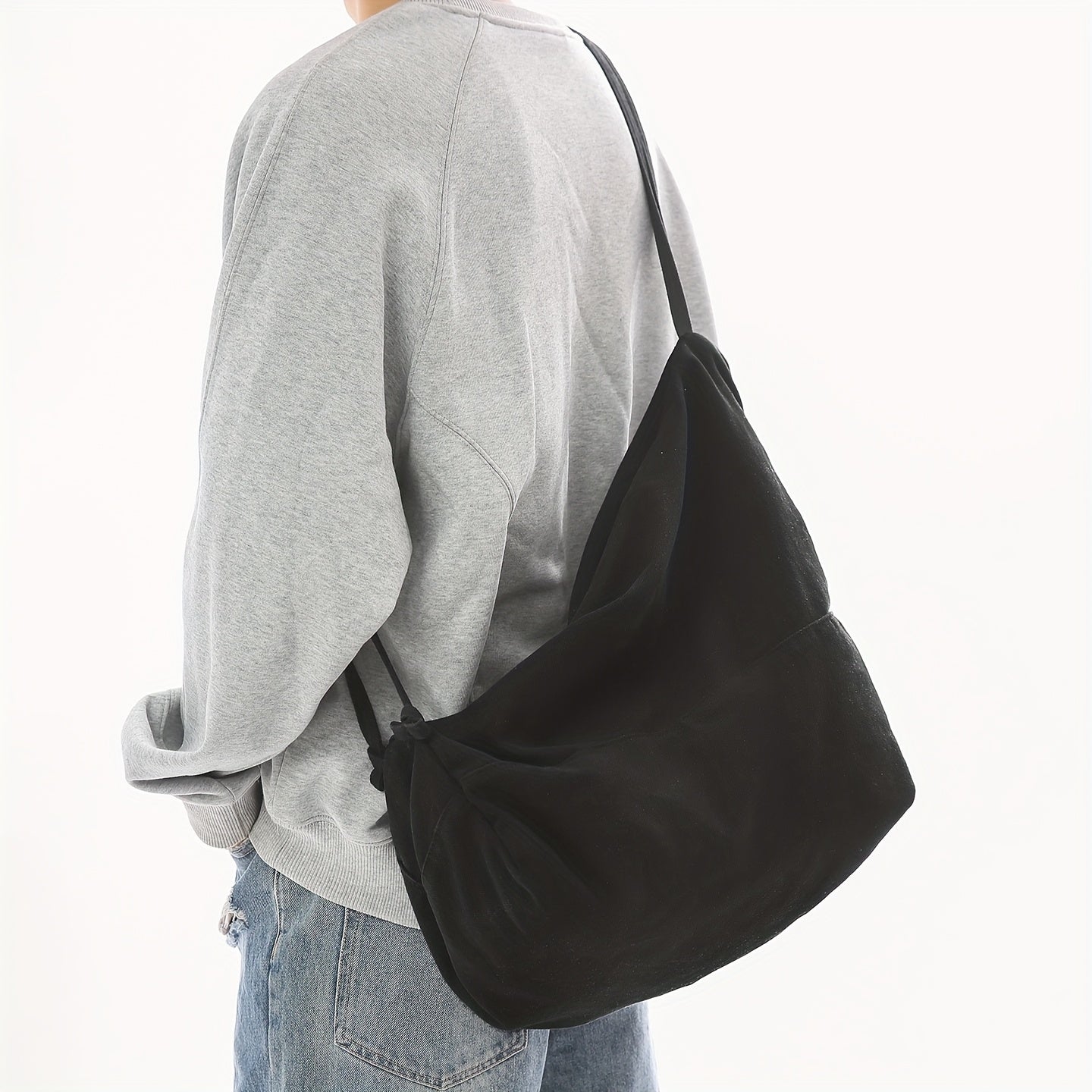 Fashion Versatile Bag Vintage Japanese-Style Canvas Shoulder Bag | Men's & Women's Multi-Functional Dual-Backpack, Large-Capacity Casual Commuter Tote, Solid-Color Crossbody