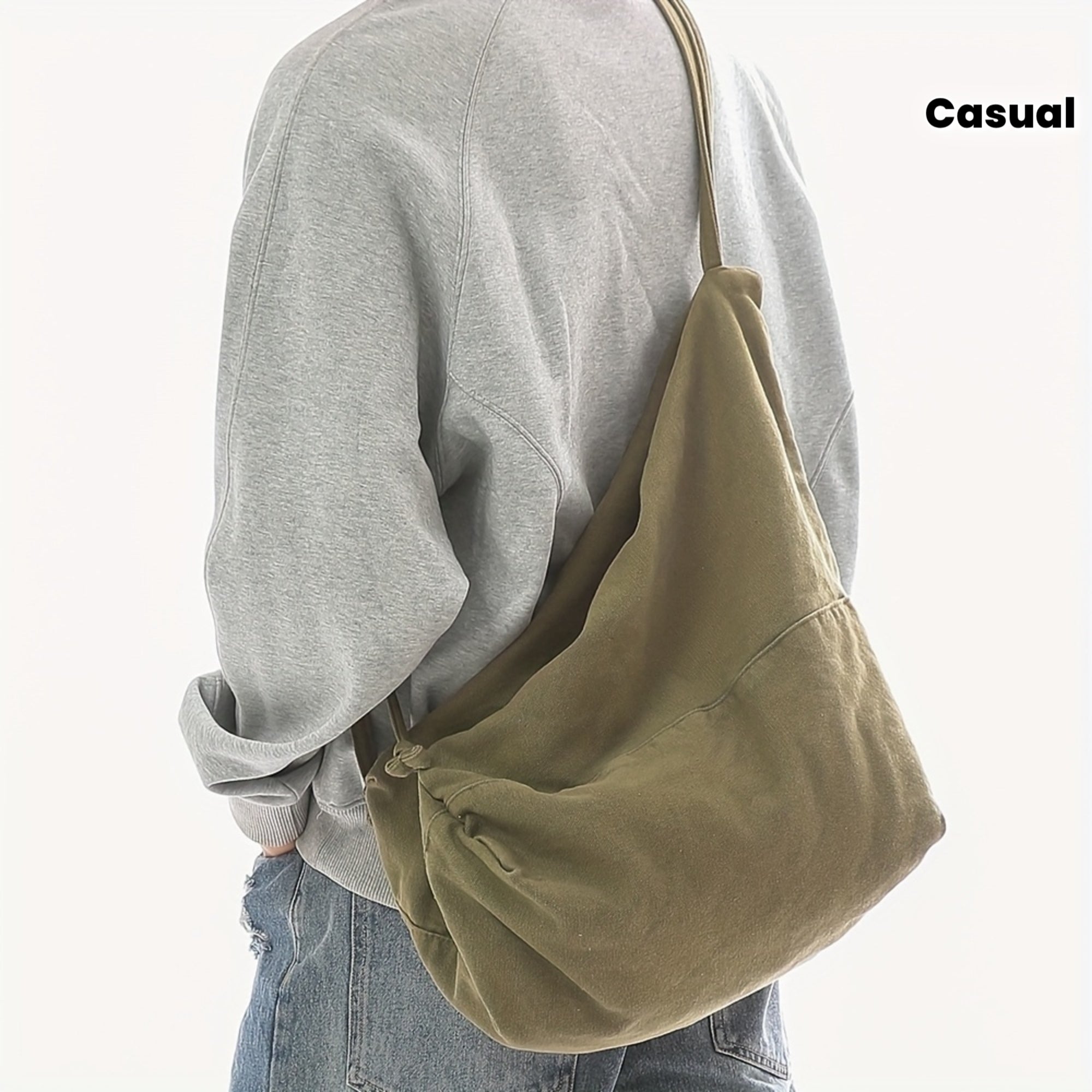 Fashion Versatile Bag Vintage Japanese-Style Canvas Shoulder Bag | Men's & Women's Multi-Functional Dual-Backpack, Large-Capacity Casual Commuter Tote, Solid-Color Crossbody