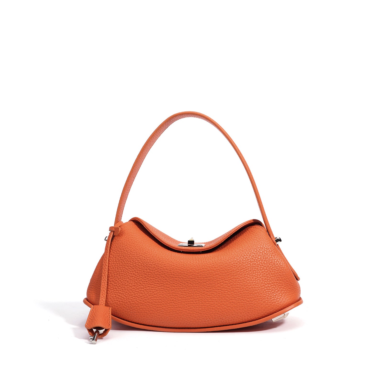 Head Layer Cowhide Crescent Bag, Women's One Shoulder Crossbody Handbag, Simple Korean Version Niche Design, Fashionable and Versatile Real Genuine Leather Bag, Texture Soft Genuine Leather Essential for Commuting