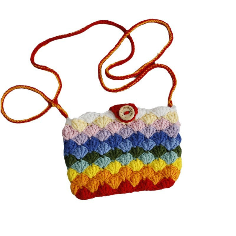 One Charming Crocheted Coin Pouch Featuring a Delightful Fruit Charm, Crafted from Yarn with a Wrist Strap, Ideal for Daily Use And As a Holiday Present