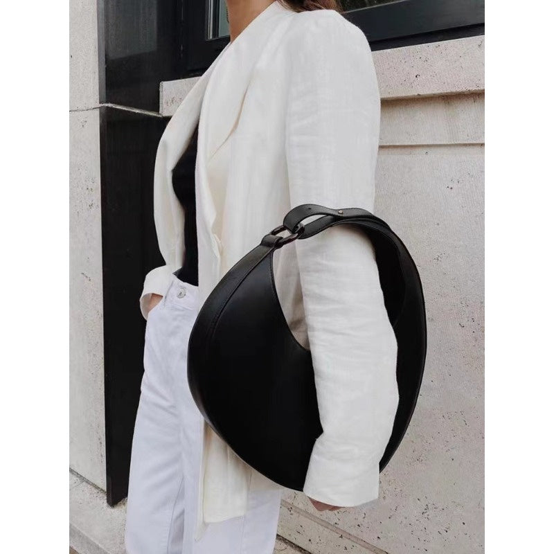 Italian Niche Crescent-Shaped Underarm Bag, Versatile 3-In-1 Shoulder\u002FArmy-Style\u002FCrossbody Bag, Spacious Commuter Bag, French Casual Design