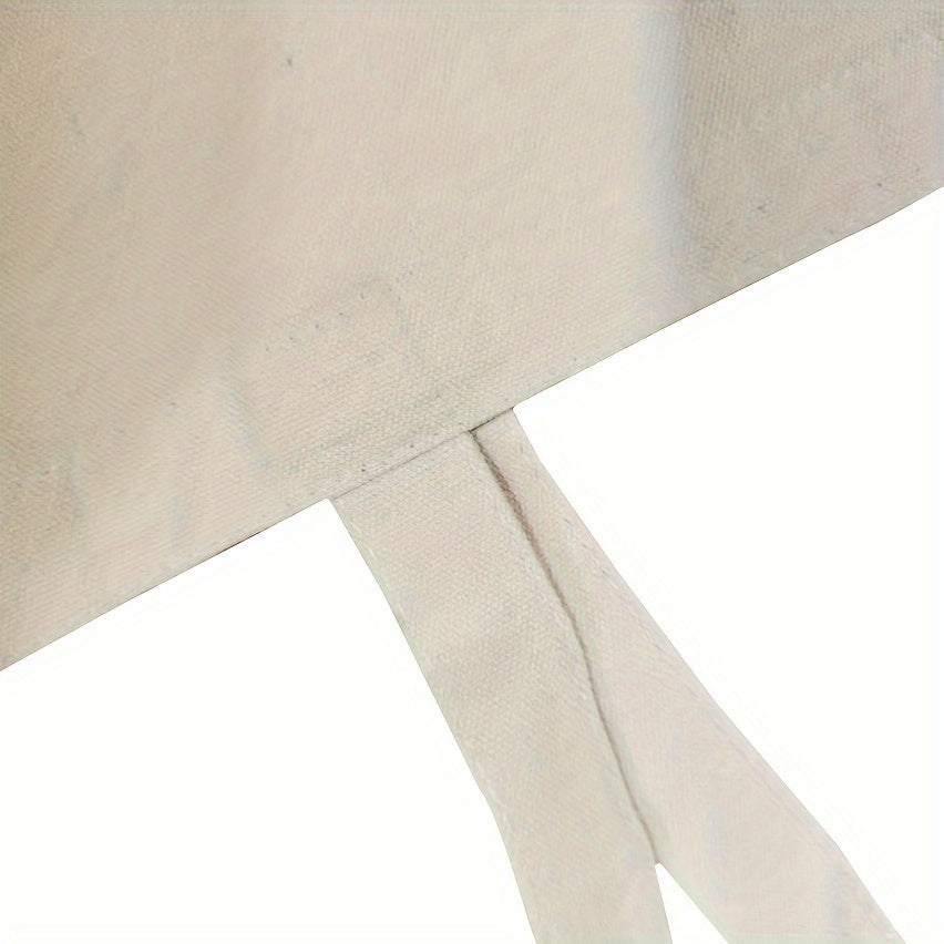 1pc Inspirational Butterfly Print Canvas Tote Bag, Khaki Carryall with \