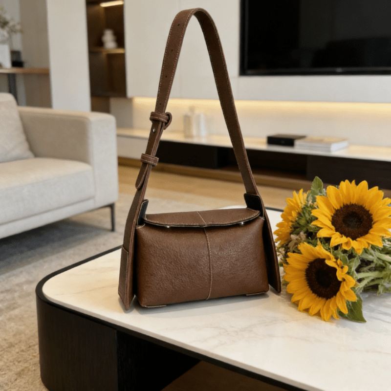 Women's Genuine Korean Eaves Hanging Ear Bag - Crossbody Clutch with Zipper Closure & Hanging Ear Design, Top-Grain Suitable for Korean Drama Outfits,,, Daily Use - Versatile Handbag for Korean Fashion