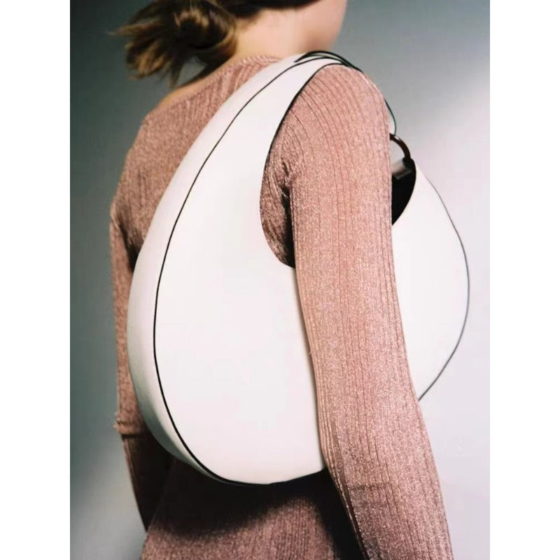 Italian Niche Crescent-Shaped Underarm Bag, Versatile 3-In-1 Shoulder\u002FArmy-Style\u002FCrossbody Bag, Spacious Commuter Bag, French Casual Design