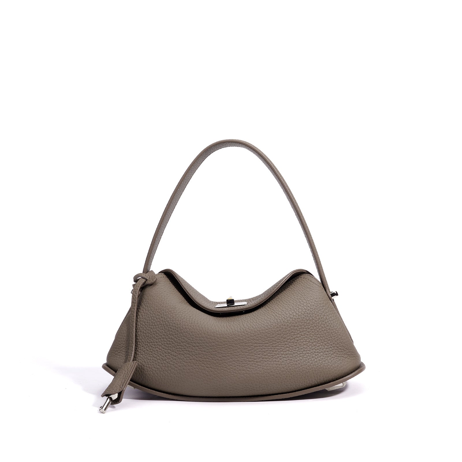 Head Layer Cowhide Crescent Bag, Women's One Shoulder Crossbody Handbag, Simple Korean Version Niche Design, Fashionable and Versatile Real Genuine Leather Bag, Texture Soft Genuine Leather Essential for Commuting