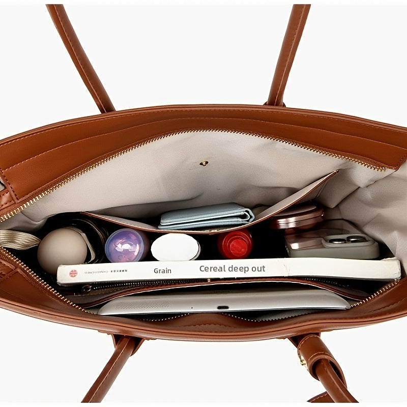 2026 New Canvas And Patchwork Tote Bag for Women, Featuring a Vintage College Style, Large Capacity, Suitable for Shoulder Carry And Commuting, a Fashionable Women'S Bag