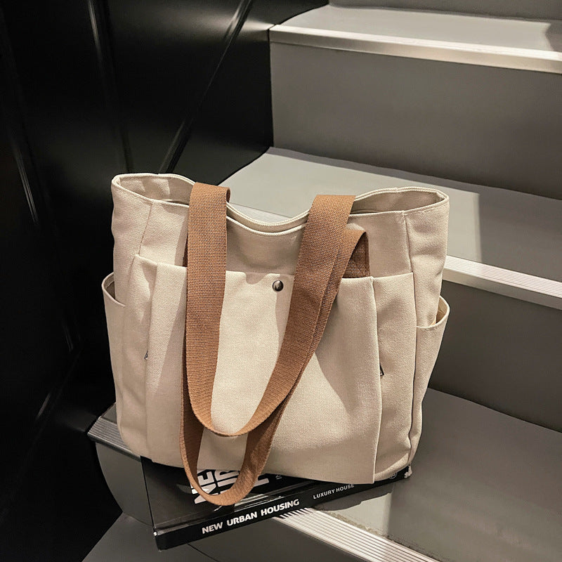 Large-capacity Simple Tote Bag 2026 New Model Handbag Single Shoulder Student Commuter Casual Versatile Ins Style for Women