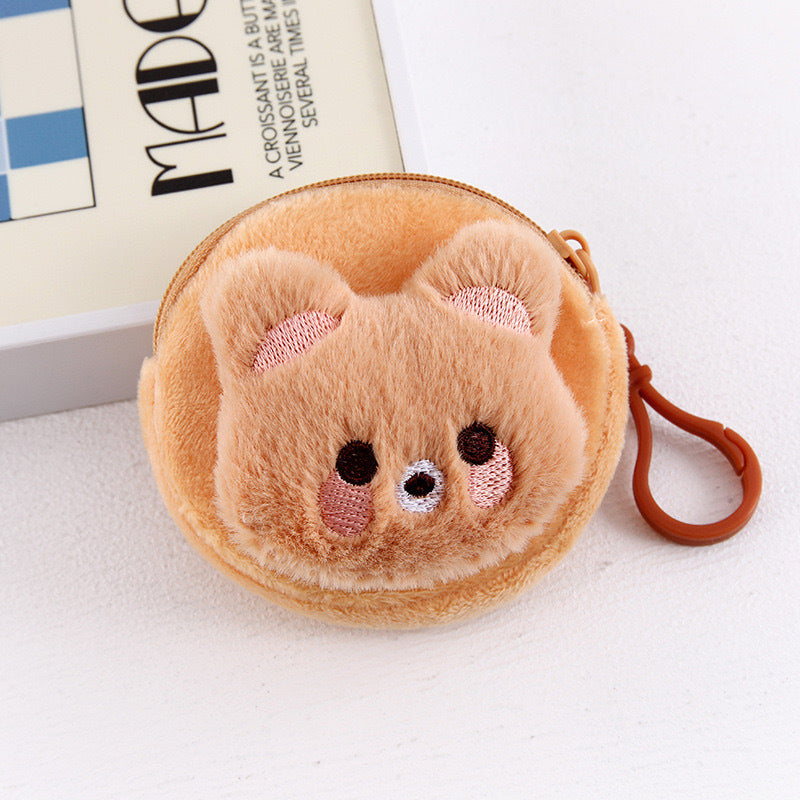 6 Animal Bunny Plush Wallet Cute Soft Cartoon Coin Storage Bag Student Portable Earphone Bag