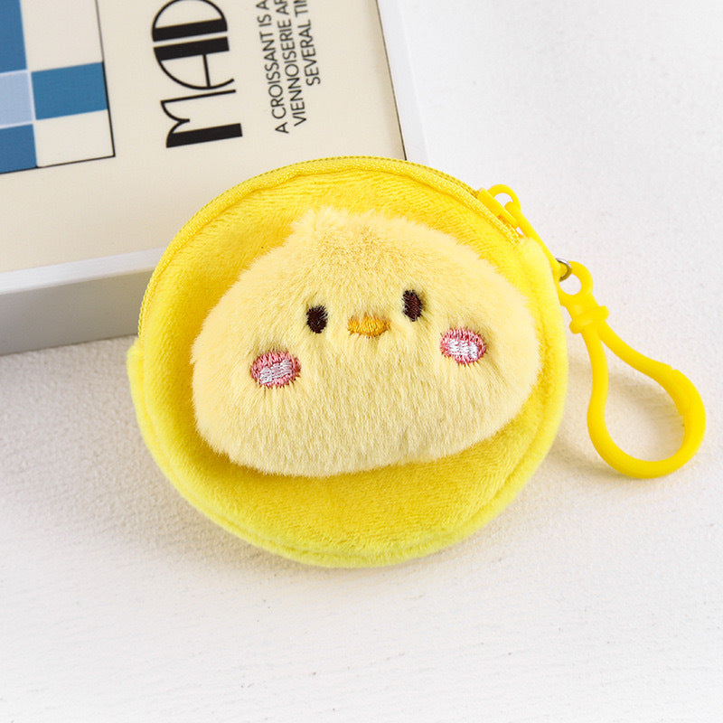 6 Animal Bunny Plush Wallet Cute Soft Cartoon Coin Storage Bag Student Portable Earphone Bag