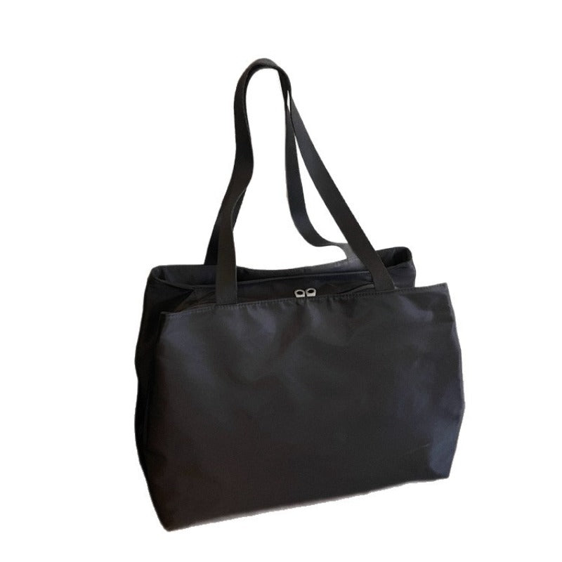 Fashionable Solid Color Simple Shoulder Bag Casual Handheld Tote Bag for Shopping and Commuting, Versatile Women's Tote