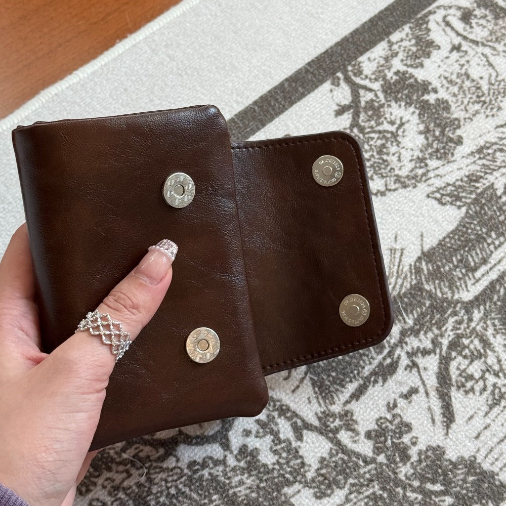 New Korean Version Soft Bag, Small Eye Wallet, Short Wallet, Dark Line Change Bag, Small Women's Bag for Students