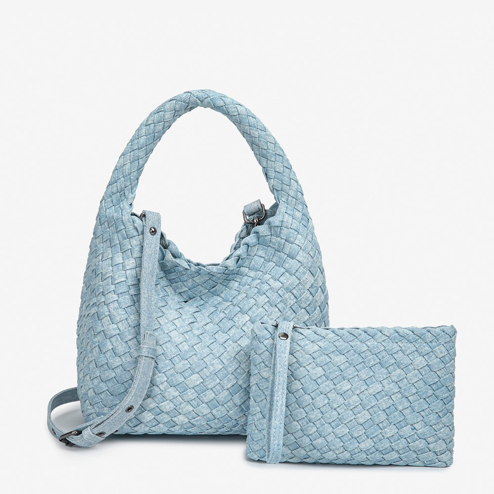 Large Capacity Hand-Woven Denim Tote Bag, Stylish And Versatile, Perfect for Mothers And Daughters, Can Be Used As an Underarm Bag