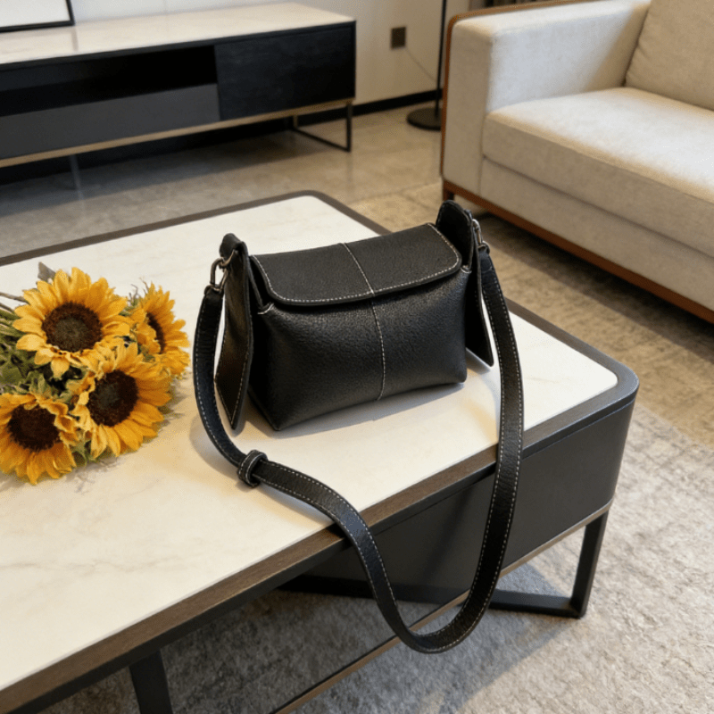 Women's Genuine Korean Eaves Hanging Ear Bag - Crossbody Clutch with Zipper Closure & Hanging Ear Design, Top-Grain Suitable for Korean Drama Outfits,,, Daily Use - Versatile Handbag for Korean Fashion