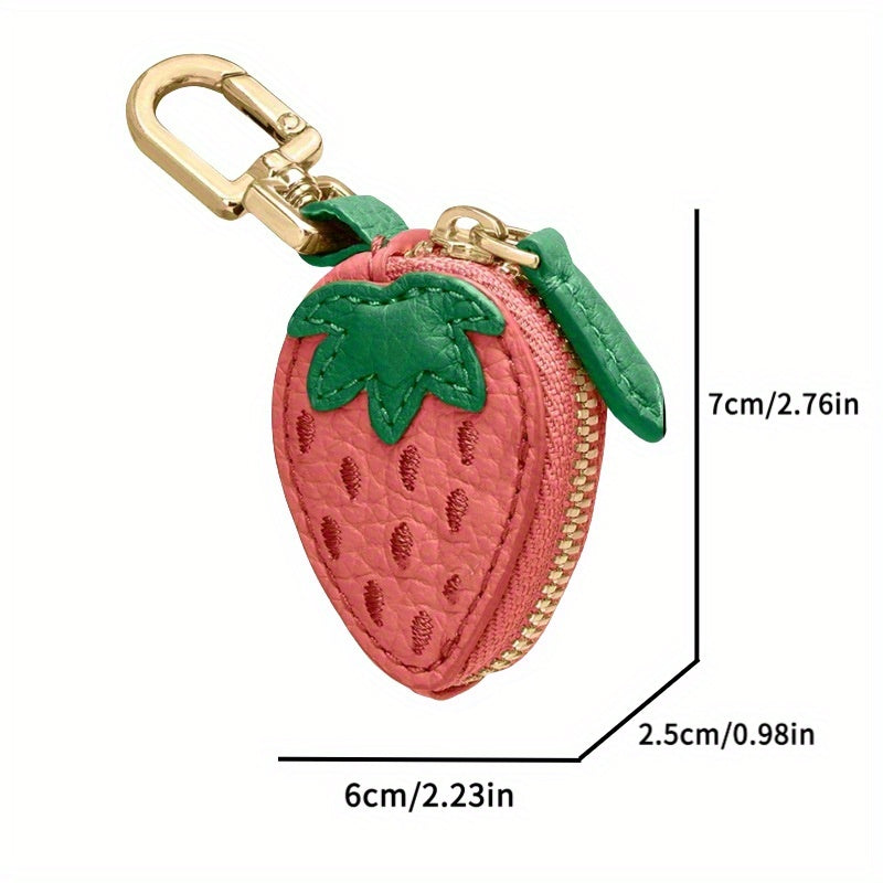 Mini Fruit Shape Coin Purse with Keychain, Cute Portable Storage Pouch for Coins, Earphones, Cards and Small Items, Lightweight Bag Charm for Daily Outings, Travel and Commute, Perfect Fashion Accessory and Gift for All Ages